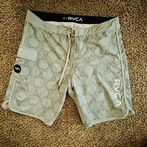 RVCA Gray Patterned Board Shorts